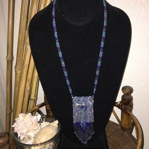 BEACH BOUTIQUE Beaded Bag Boho Necklace